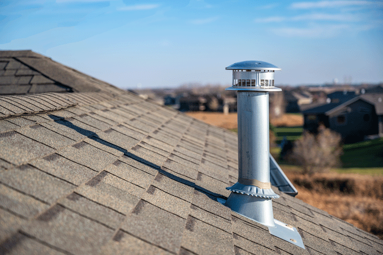 Roof ventilation and roofing components inspected during a home inspection in Ottawa, Gatineau and Outaouais