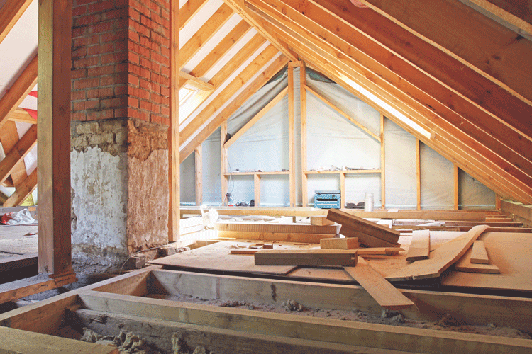 Attic insulation and structural components inspected during a home inspection in Ottawa, Gatineau and Outaouais